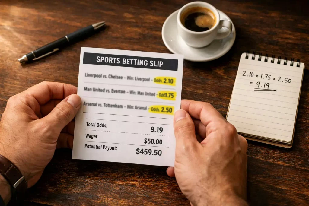 Mécanisme et calcul du pari combiné : multiplication des cotes sur un ticket de paris sportifs