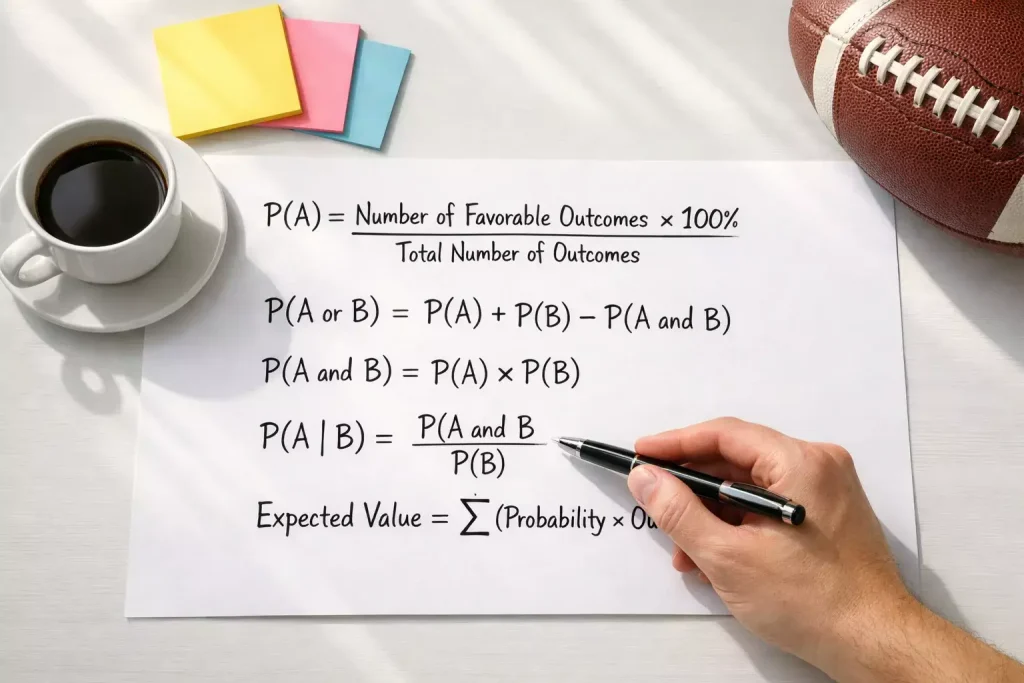 Probabilités paris combinés : tableau blanc avec formules de multiplication des cotes